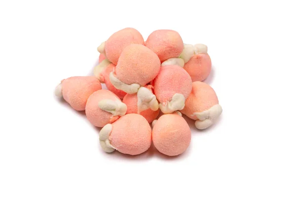 Orange Marshmallow Candy Isolated White Background — Fotografia de Stock