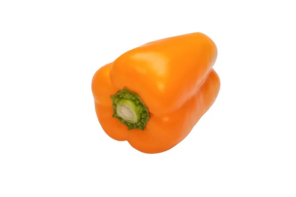 Orange Bell Pepper Isolated White Background Top View Copy Space — Stock Fotó