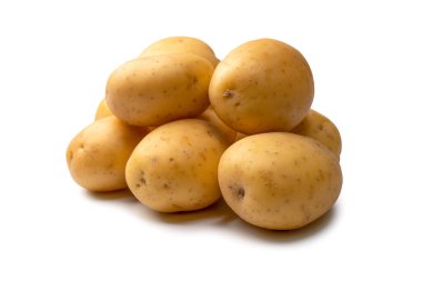 A group of fresh tasty potato isolated on a white background. 
