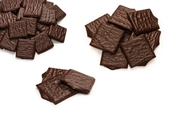 Mörk Choklad Godis Isolerad Vit Bakgrund — Stockfoto