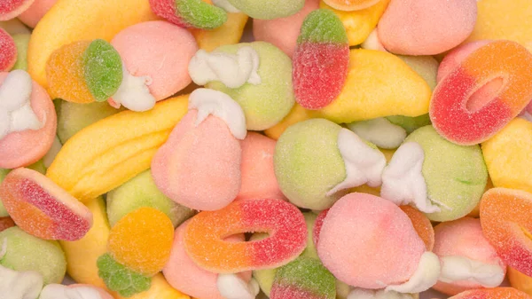 Mix Jelly Colorful Candys Marshmallows Background — Stockfoto