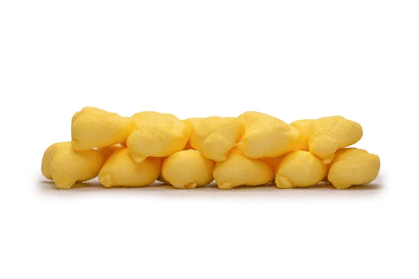 Yellow Banana Marshmallow Candy Isolated White Background — Stock Fotó