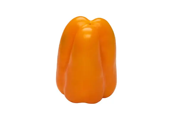Orange Bell Pepper Isolated White Background Top View Copy Space — Φωτογραφία Αρχείου