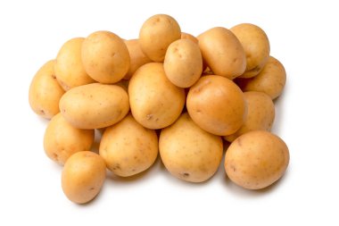 A group of fresh tasty potato isolated on a white background. 