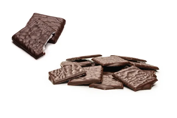 Mörk Choklad Godis Isolerad Vit Bakgrund — Stockfoto