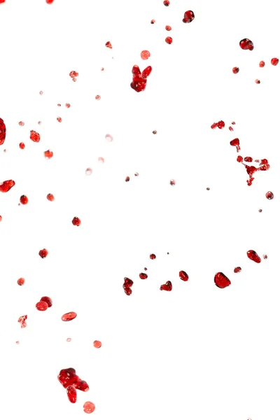Rood Water Spatten Geïsoleerd Witte Achtergrond — Stockfoto