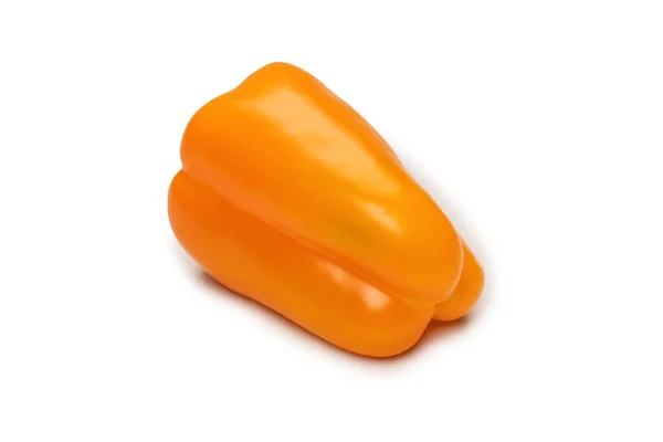 Orange Bell Pepper Isolated White Background Top View Copy Space — Stockfoto