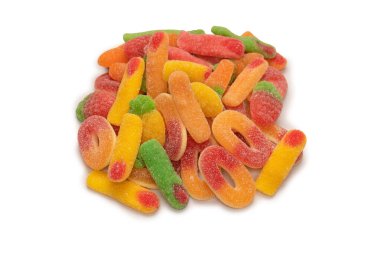 Jelly candys isolated on a white background. 