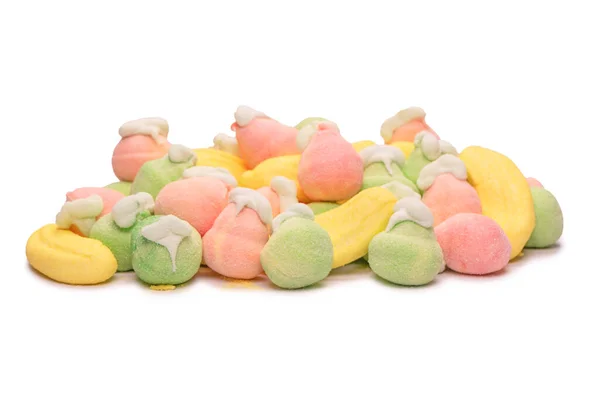 Mix Jelly Colorful Candys Marshmallows Isolated White Background 免版税图库图片