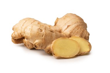 Zencefil Kökü Beyaz Arkaplanda İzole Edildi.