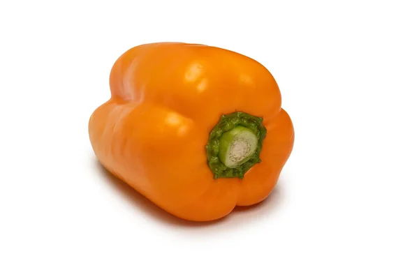 Orange Bell Pepper Isolated White Background Top View Copy Space — ストック写真