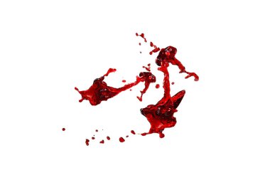 Beyaz arkaplanda kırmızı sıçramalar. 