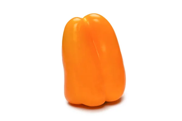 Orange Bell Pepper Isolated White Background Top View Copy Space — Stok Foto