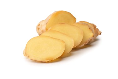 Zencefil Kökü Beyaz Arkaplanda İzole Edildi.