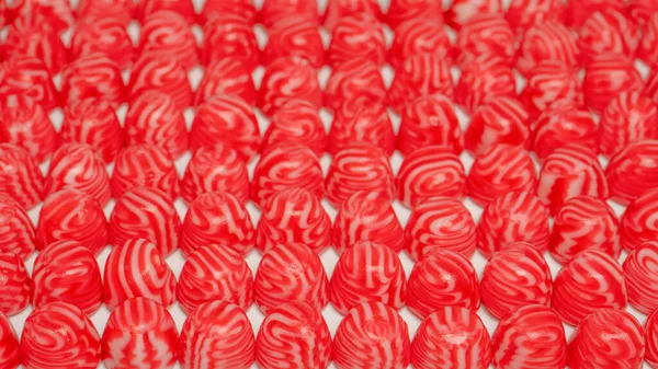 Arka Plan Olarak Kırmızı Yuvarlak Lezzetli Şekerleme Üst Görünüm — Stok fotoğraf