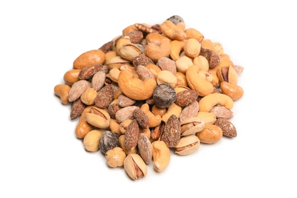 Mezcla Sabrosas Nueces Saladas Grupo Almendras Pistachos Nueces Macadamia Anacardos — Foto de Stock