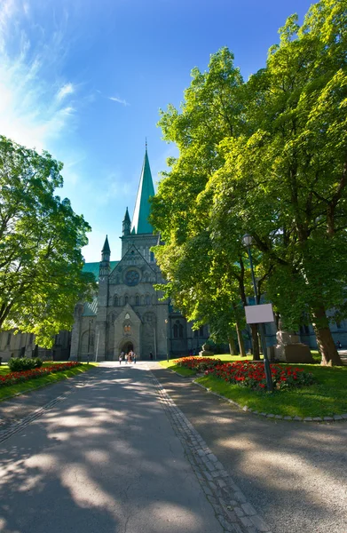 Katedralen Nidarosdomen i trondheim, Norge — Stockfoto