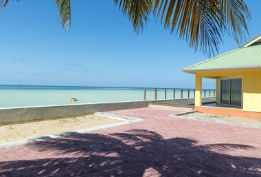 akşam zaman seychelles Adaları tropikal kıyı şeridi. Mahe