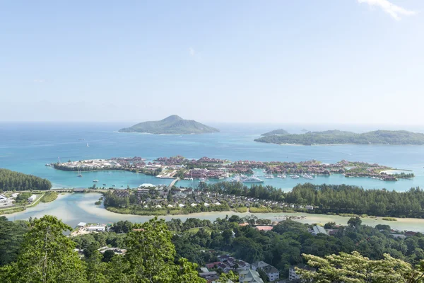 seychelles Adaları ve lüks sahil havadan görünümü eden victoria bakış açısıyla, mahe Island