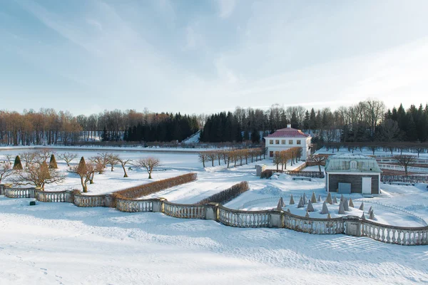 kış zamanında Peterhof Parkı