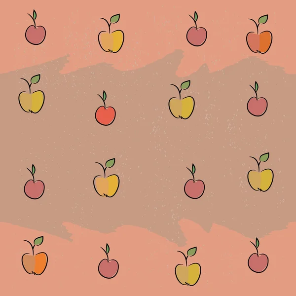 Transparente con la imagen de frutas: manzanas, cerezas, ciruelas — Vector de stock