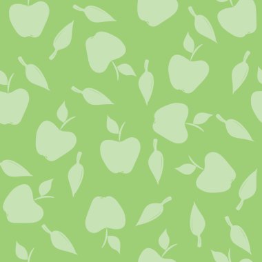 siluetleri elma ve yaprakları ile Seamless Modeli