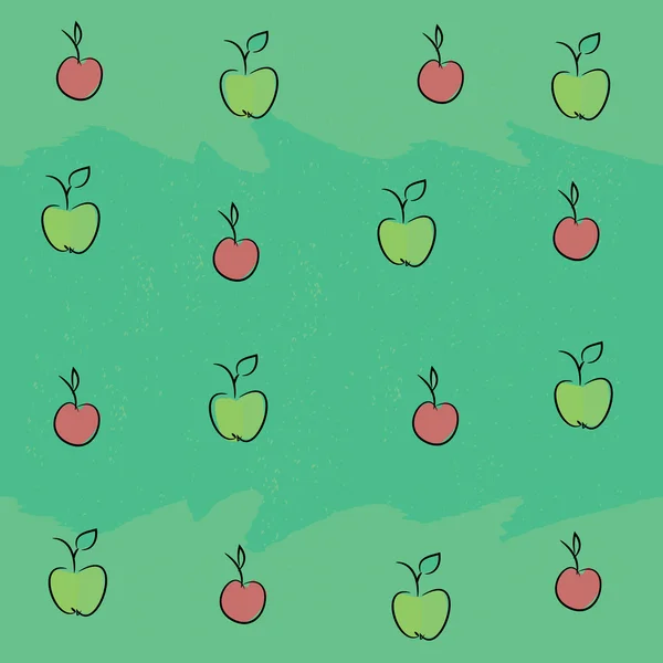 Patrones sin fisuras con manzanas y ciruelas — Vector de stock
