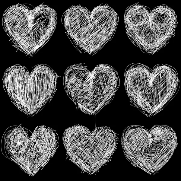Tableau noir sans soudure cœurs, amour fond et texture. — Image vectorielle