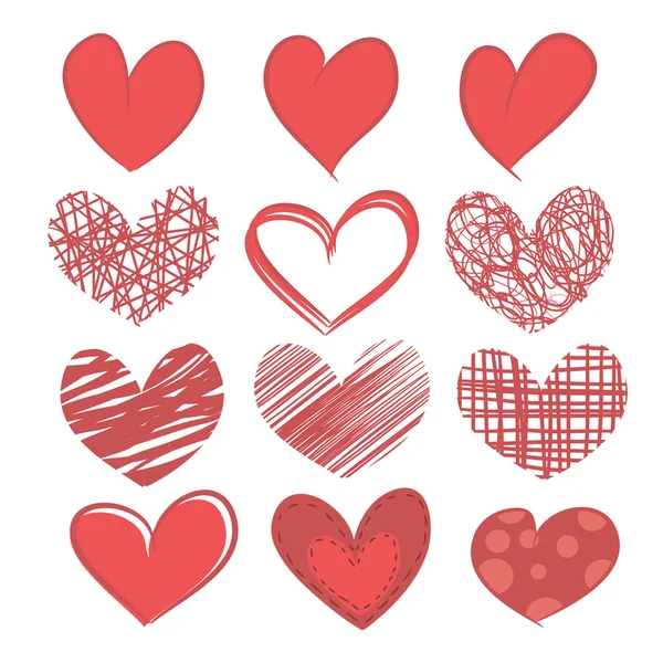 Set of hearts on white background. — Stock Vector