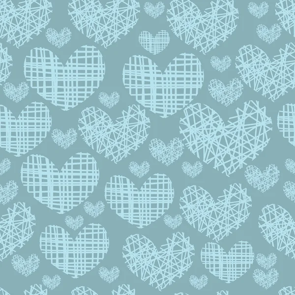 Seamless pattern with embroidery of hearts — Stock Vector