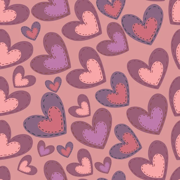 Seamless Valentine's Day pattern with hearts — Stock Vector