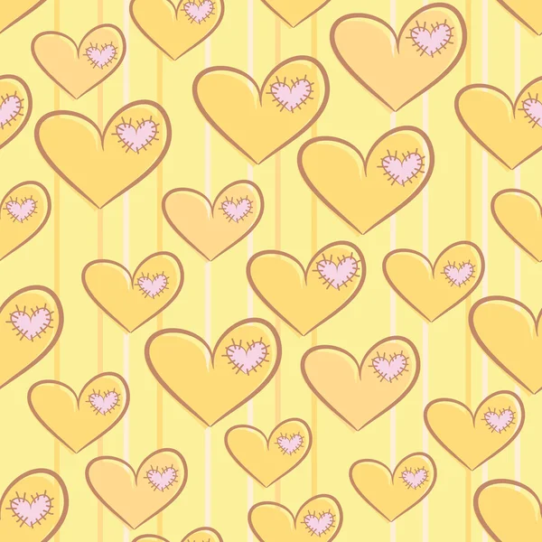 Naadloze Valentijnsdag patroon met hart — Stockvector