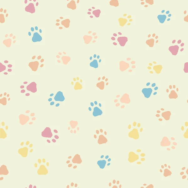 A seamless pattern of cats dogs prints — Stock Vector