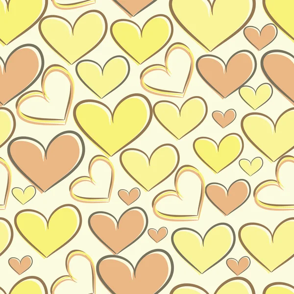 Seamless mönster med silhuetter av hjärtan — Stock vektor