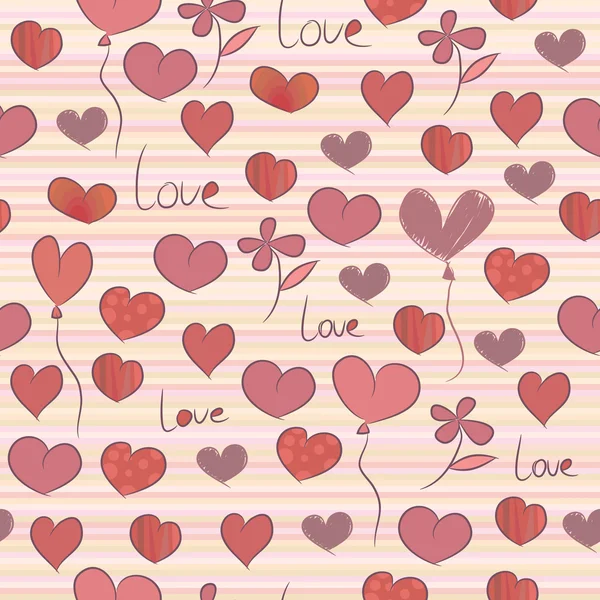 Seamless pattern with hearts — Stock Vector