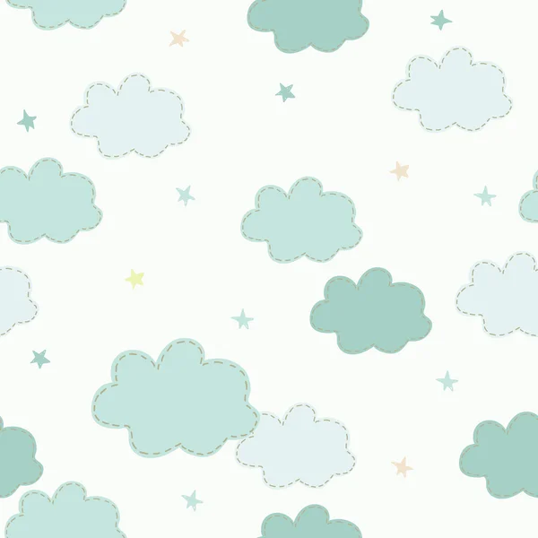 Seamless pattern with clouds — Stock Vector