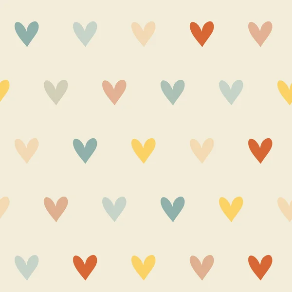 Seamless retro pattern with hearts — Stock Vector