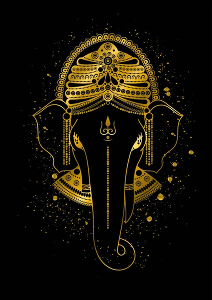 Golden Ganesha vector — Vettoriale Stock