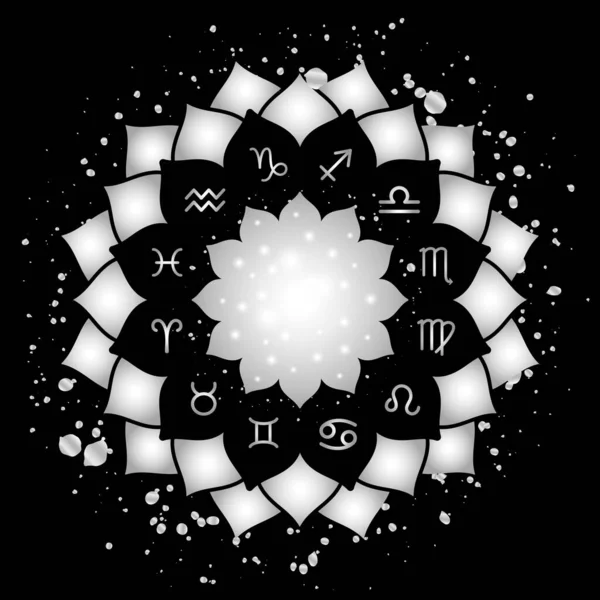 Astrologie cirkel sterrenbeelden — Stockvector