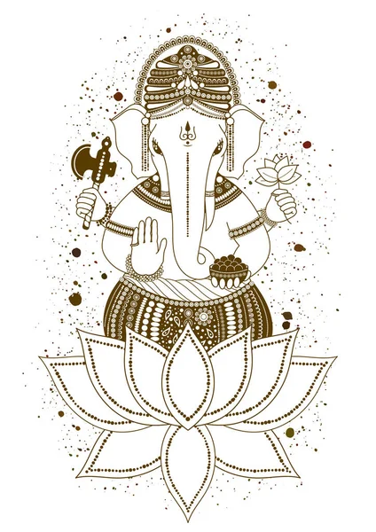 Ganesha mehndi vector —  Vetores de Stock