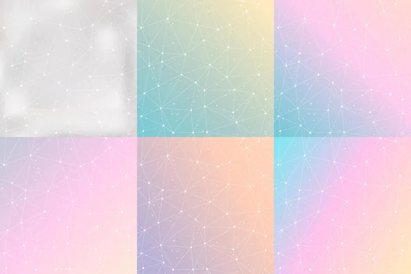 Abstract Gradient Tender Vintage Backgrounds Set Polygonal Pattern Blue Pink — Wektor stockowy