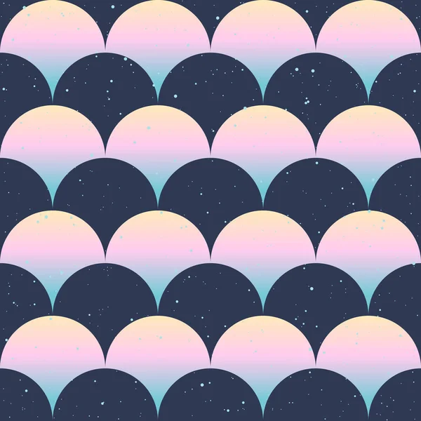 Seamless Pattern Japanese Style Gradient Fish Scale Indigo Pink Colors — Vector de stock