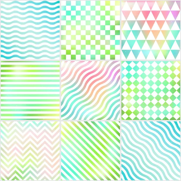 Blurred Geometric Abstract Backgrounds Colorful Green Blue Rainbow Festive Covers — Vector de stock