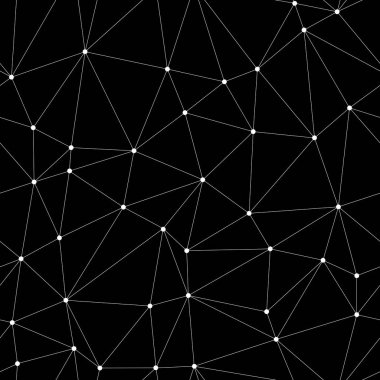 Geometrik çokgen dikişsiz arka planlar. Soyut siyah beyaz desen. Vektör illüstrasyonu.