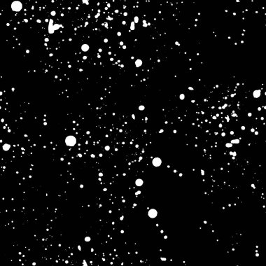 Abstract seamless pattern with white splashes on black background. Vector illustration.