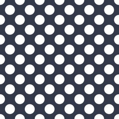 Koyu mavi ve beyaz arkaplan. Puantiyeli desen. Vektör illüstrasyonu.