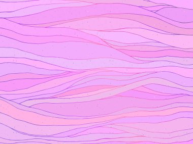 Soyut el çizimi arka plan pembe dalgalar, ya da saç. Vektör illüstrasyonu.