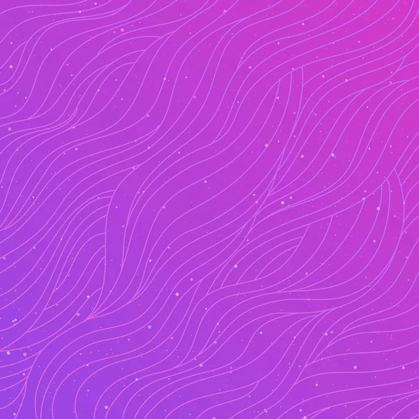 波や髪の抽象的なパターン ベクトルイラスト 紫のグラデーションの背景 — ストックベクタ