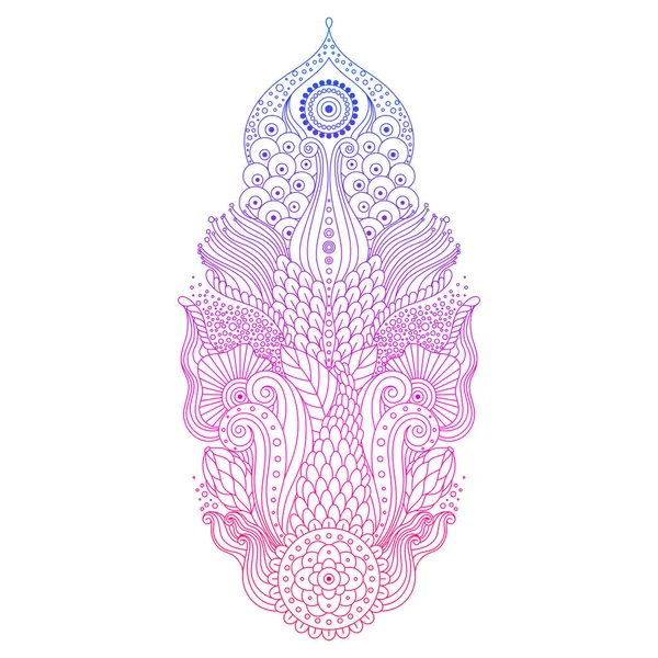 Beautiful Hand Drawn Decorative Element Blue Purple Pink Colors Asian — Image vectorielle
