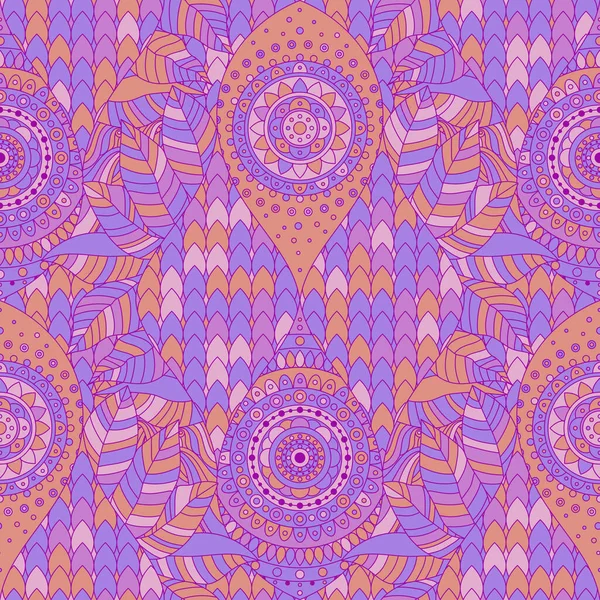 Tribal Vintage Ethnic Arabesque Seamless Pattern Violet Purple Oriental Tiled — Vector de stock